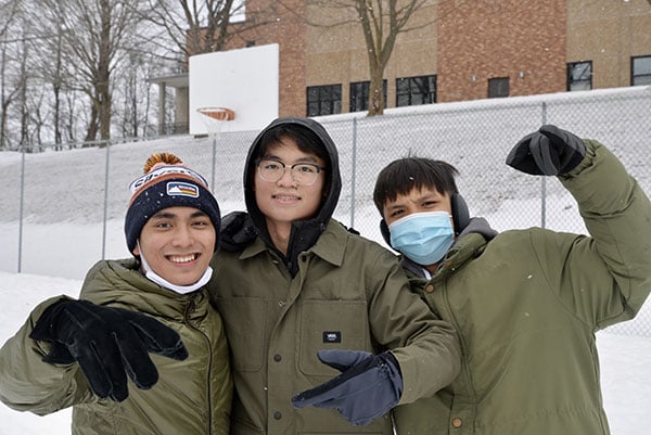 students-outdoors-winter